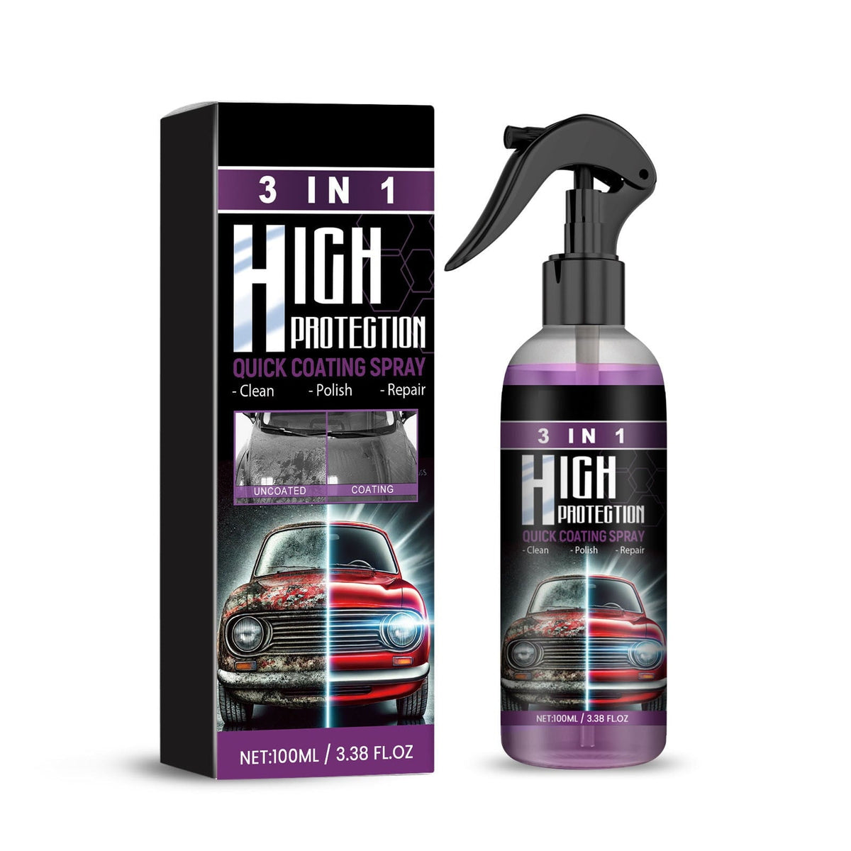 3 in 1 High Protection Quick Car Ceramic Coating Spray
